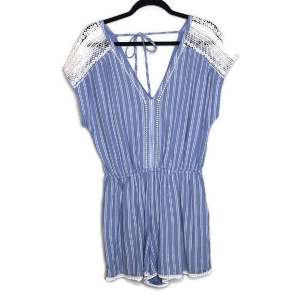 Abercrombie & Fitch blue and white striped Romper